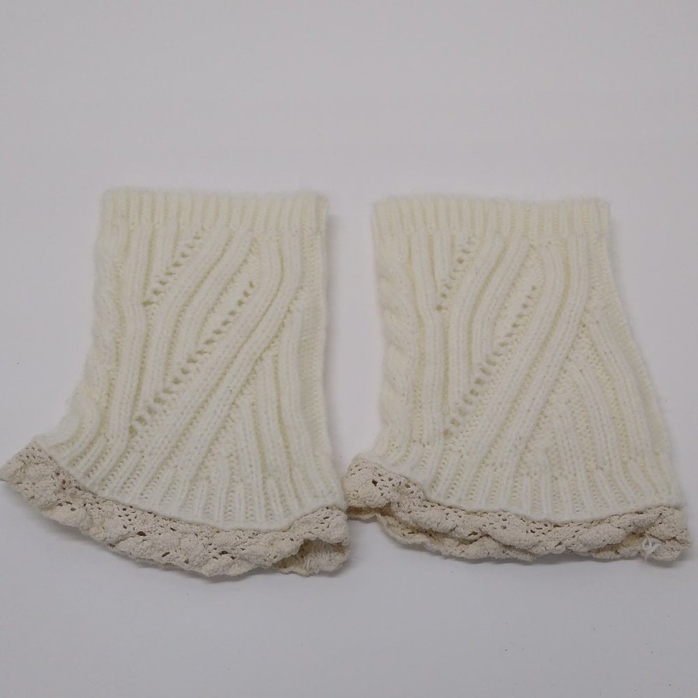 Boot Socks Footless Shin/Leg Warmers Cable Knit Crocheted  Homemade from design
